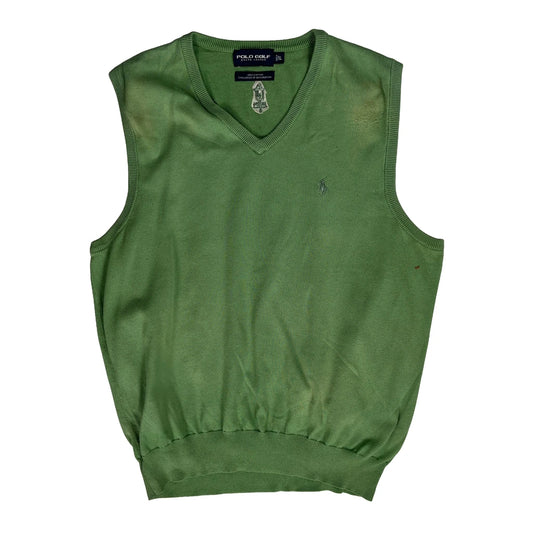 Polo By Ralph Lauren Sweater Vest - Large Green Cotton