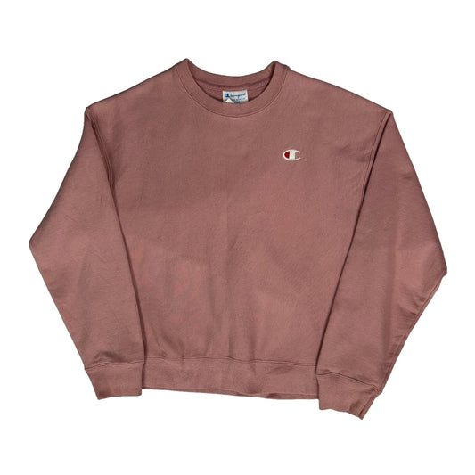 Reverse Weave Champion Sweatshirt - Large Pink Cotton
