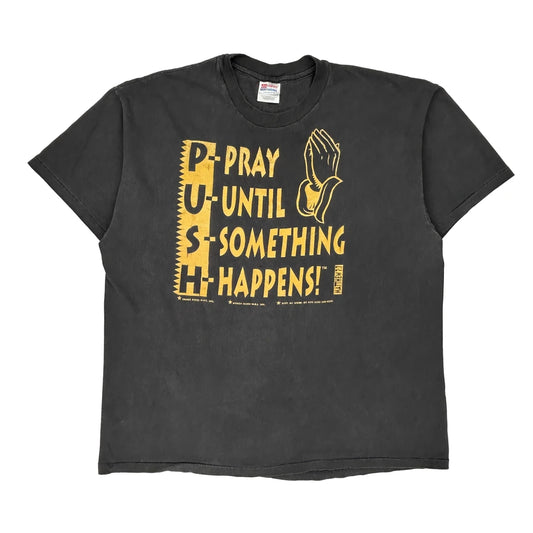 Religious Hanes Single Stitch T-Shirt - XL Black Cotton