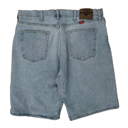 Wrangler Denim Shorts - 35W 10L Light Wash Cotton