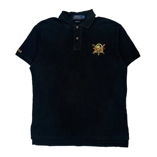 Custom Fit Polo By Ralph Lauren Polo Shirt - Large Black Cotton