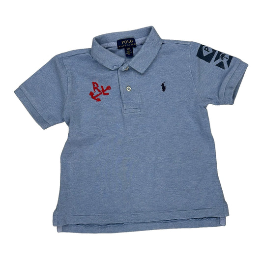 Age 2 Polo By Ralph Lauren Graphic Polo Shirt - XS Blue Cotton