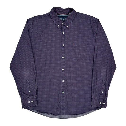 Tommy Hilfiger Polka Dot Shirt - XL Purple Cotton
