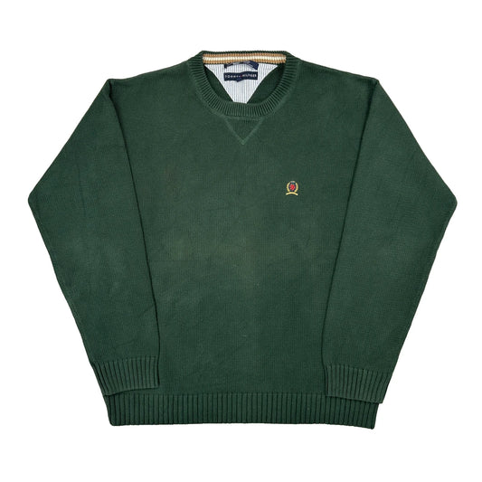 Vintage Tommy Hilfiger Jumper - XL Green Cotton