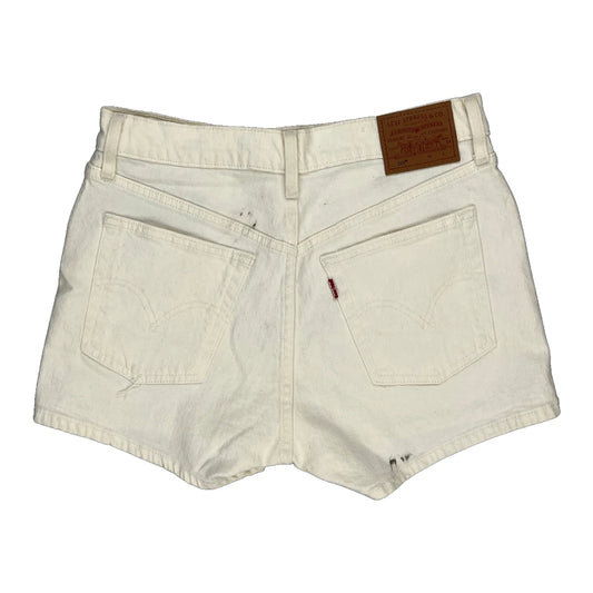 Levis Denim Shorts - 30W UK 10 White Cotton