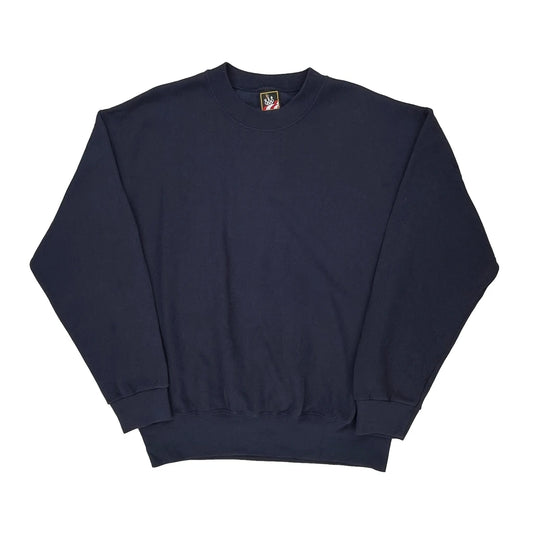 90S Blank Made In USA USA Olympics Sweatshirt - Large Navy Cotton Blend