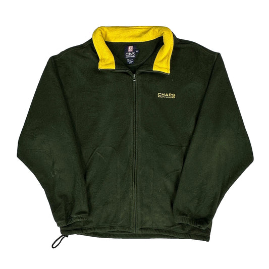 Vintage Chaps Ralph Lauren Fleece Jacket - XL Green Polyester
