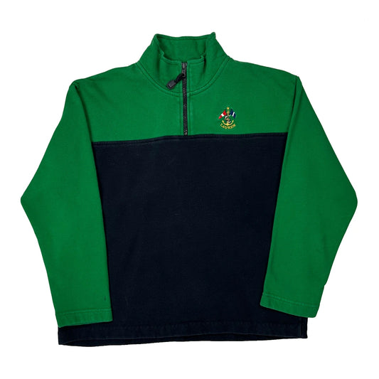 Vintage Ralph Lauren Petite 1/4 Zip - Small Green Cotton