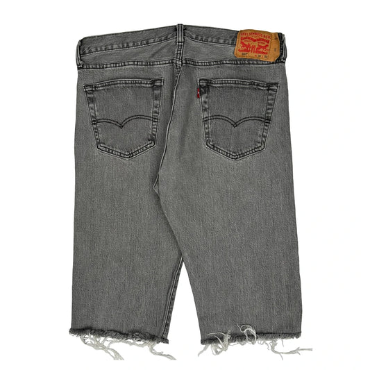 Vintage Levis Cut Off Denim Shorts - 36W 11L Grey Denim