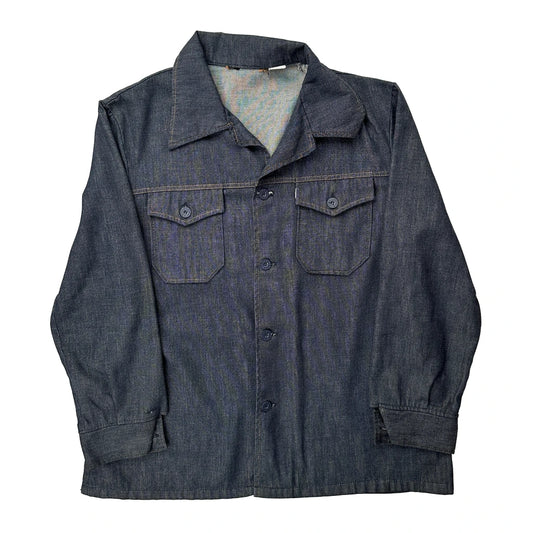 1970S Gentlemen Levis Western Chore Shirt Denim Jacket - Large Blue Cotton Blend