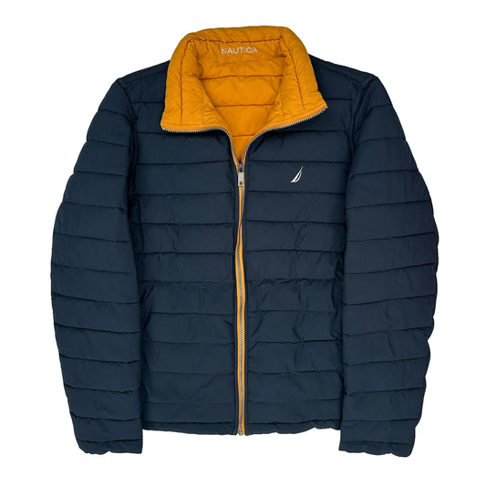 Nautica Reversible Puffer - Medium Navy Polyester