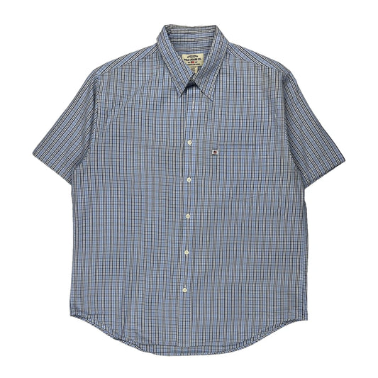 Polo By Ralph Lauren Checked Short Sleeve Shirt - XL Blue Cotton