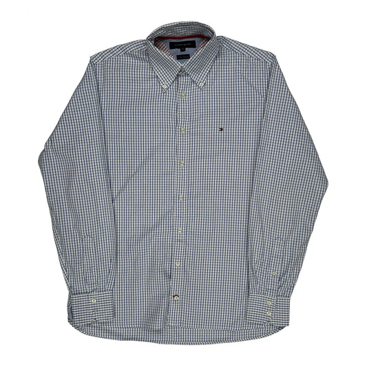 Tommy Hilfiger Checked Shirt - Medium Blue Cotton