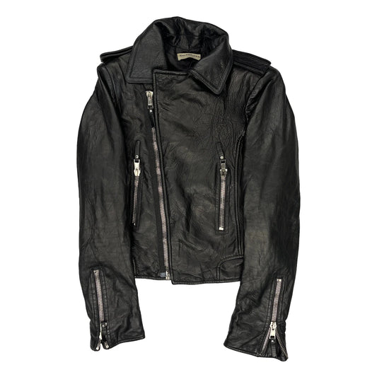 Vintage Balenciaga Lamb Leather Jacket - Small Black Leather