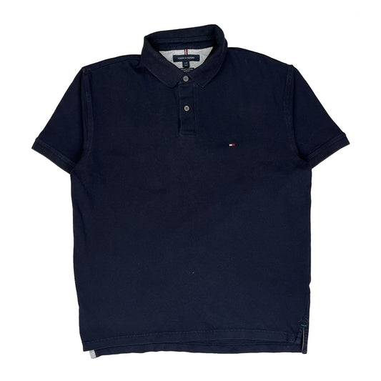 Tommy Hilfiger Polo Shirt - Large Navy Cotton