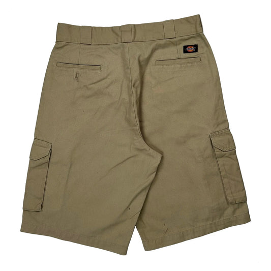 Dickies Baggy Cargo Shorts - 32W 11L Khaki Cotton
