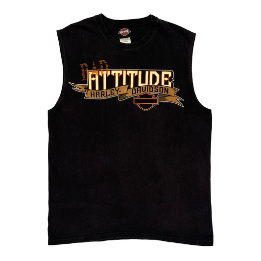 Roswell, New Mexico Harley Davidson Graphic Vest - Large Black Cotton