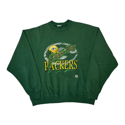 Vintage Green Bay Packers Nfl Sweatshirt - XL Green Cotton