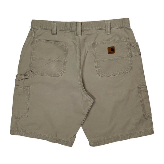 Carhartt Carpenter Shorts - 38W 10L Beige Cotton