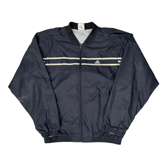 Adidas Striped Track Jacket - Large Navy Nylon
