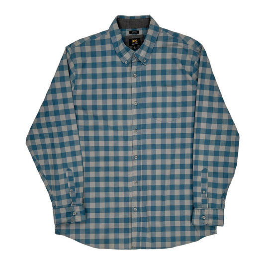 Lee Checked Shirt - XL Blue Cotton