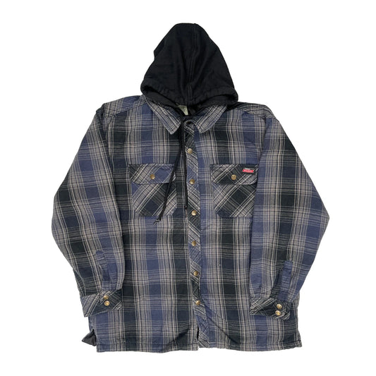 Dickies Checked Overshirt - XL Navy Cotton