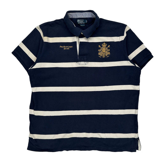 Polo New York Ralph Lauren Striped Polo Shirt - 2XL Navy Cotton
