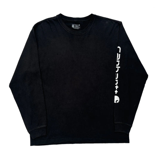 Carhartt Long Sleeve T-Shirt - Large Black Cotton
