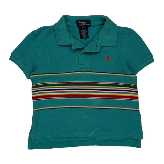 Age 2 Polo By Ralph Lauren Striped Polo Shirt - XS Green Cotton