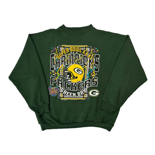 Vintage Made In USA, Green Bay Packers Logo7 Nfl Sweatshirt - XL Green Cotton