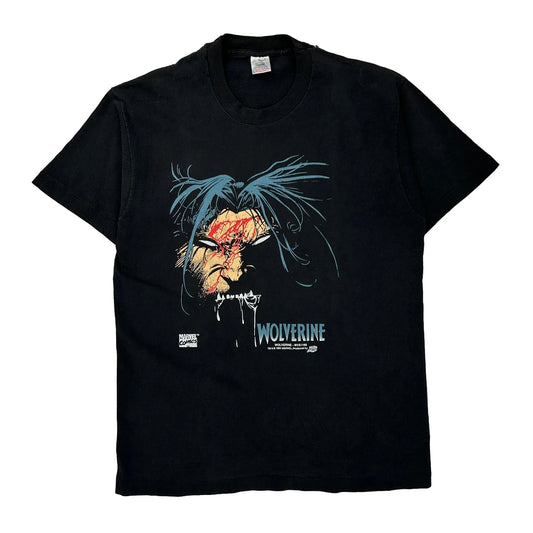Marvel Wolverine 1994 Fruit Of The Loom Single Stitch T-Shirt - Large Black Cotton