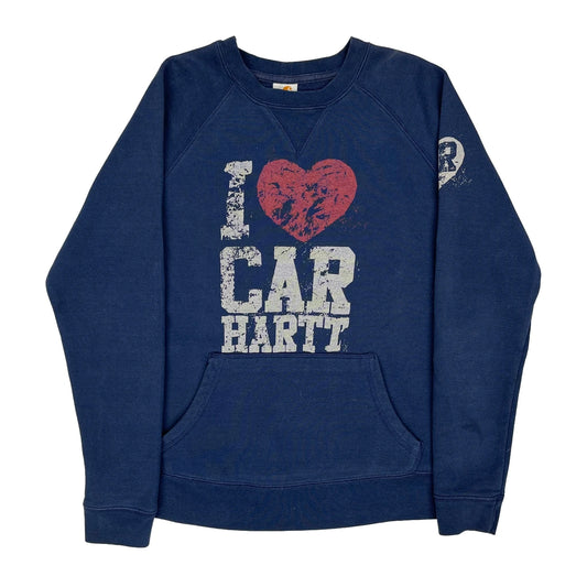 Carhartt Sweatshirt - Small Blue Cotton Blend