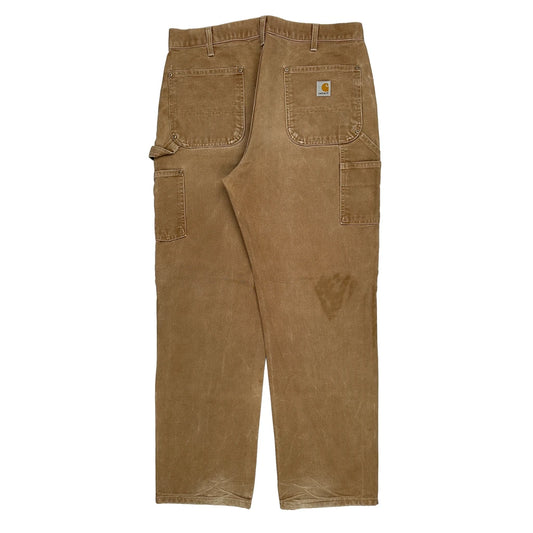 Carhartt Double Knee Carpenter Trousers - 36W 32L Brown Cotton