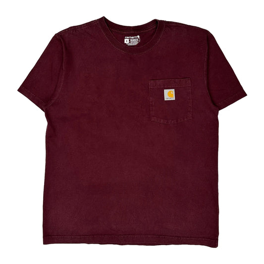 Carhartt Graphic T-Shirt - Medium Burgundy Cotton