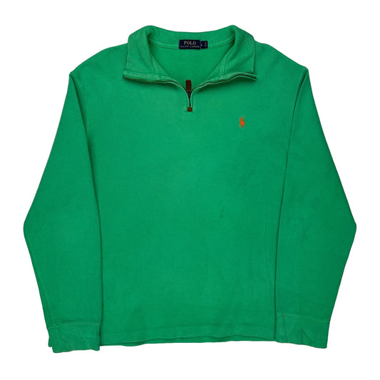 Polo By Ralph Lauren 1/4 Zip - Large Green Cotton
