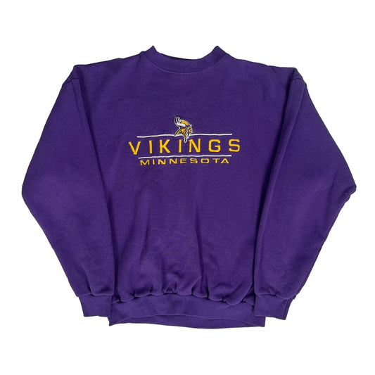 Minnesota Vikings Nfl Sweatshirt - Large Purple Cotton