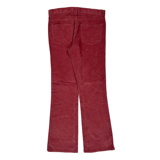 Vintage Polo By Ralph Lauren Flared Cord Trousers - 32W UK 12 Red Cotton