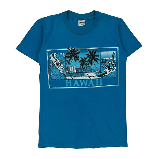 Hawaii Stedman Single Stitch T-Shirt - Small Blue Cotton