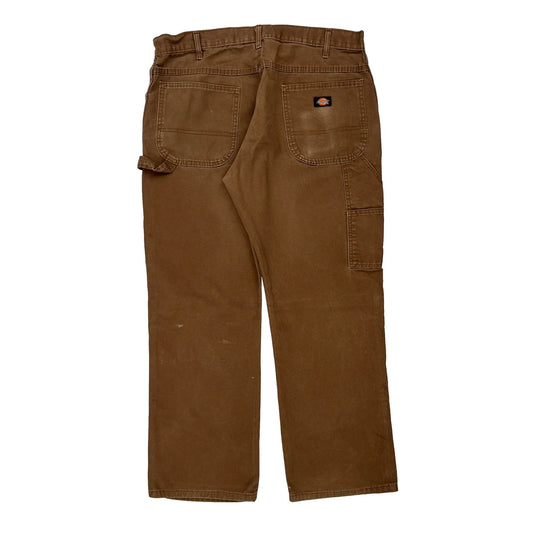 Dickies Carpenter Trousers - 35W 29L Brown Cotton