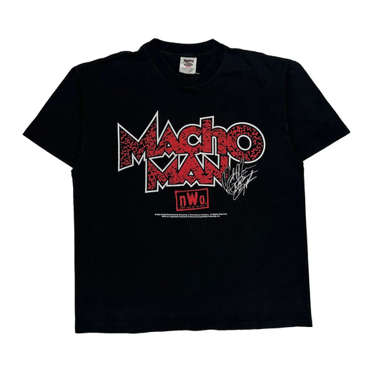 Macho Man Nwo Oneita Single Stitch T-Shirt - Large Black Cotton