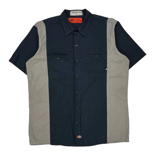 Dickies Short Sleeve Shirt - Large Grey Cotton