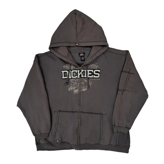 Vintage Eagle Design Dickies Graphic Hoodie - XL Grey Cotton