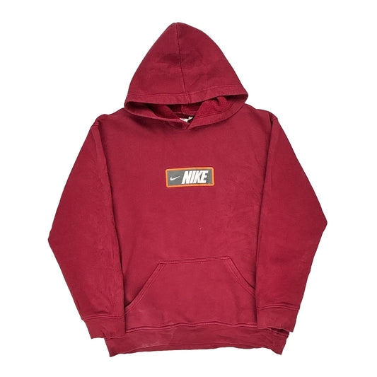 Nike Hoodie - XL Red Cotton Blend