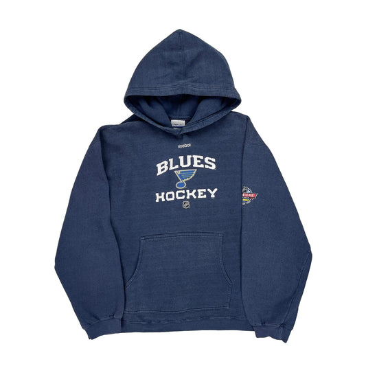 Blues Hockey Reebok Nhl Hoodie - XL Blue Cotton Blend