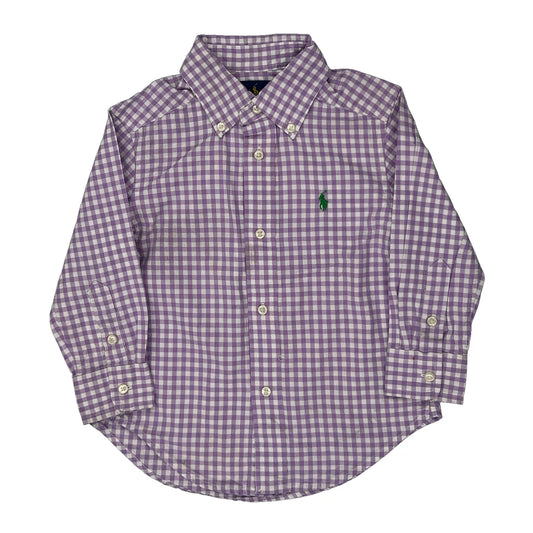 Age 2-3 Ralph Lauren Checked Shirt - 3XS Purple Cotton