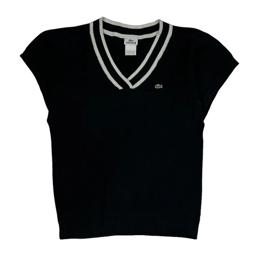 Lacoste Sweater Vest - Large Black Cotton
