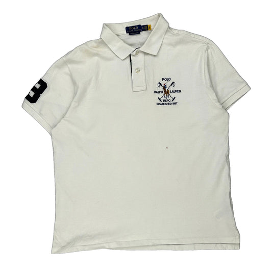 Polo By Ralph Lauren Slim Fit Polo Shirt - XL White Cotton