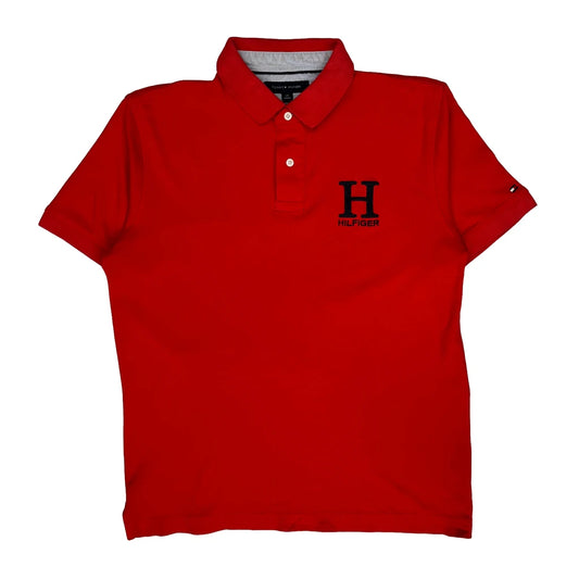 Tommy Hilfiger Polo Shirt - Large Red Cotton