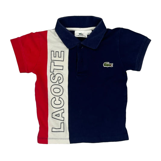 Age 2-3 Lacoste Spellout Polo Shirt - 3XS Navy Cotton