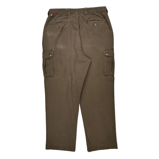 Tommy Hilfiger Cargo Trousers - 34W 30L Brown Cotton